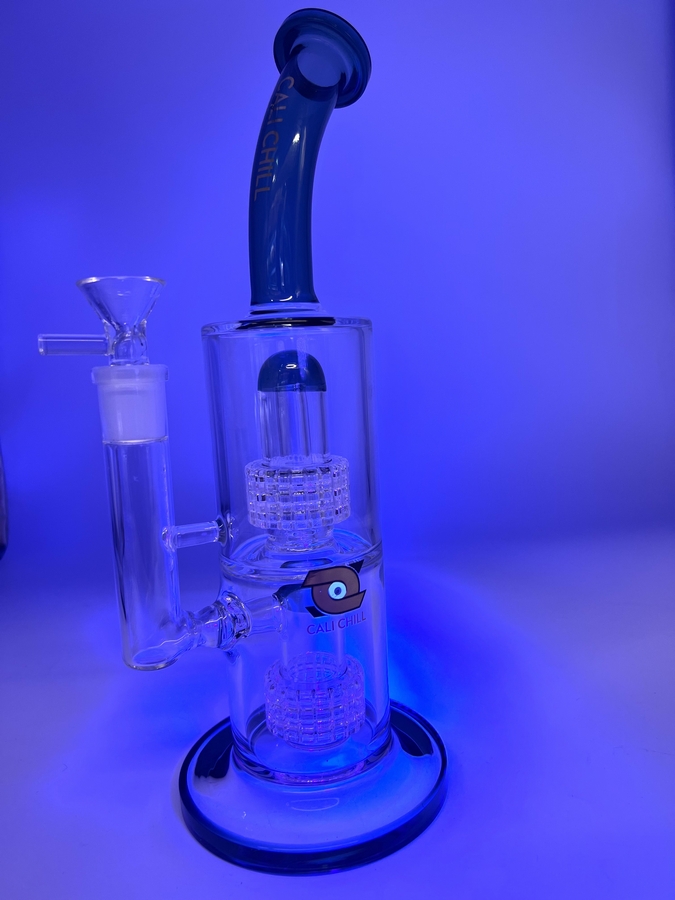 Cali Chill brand two chamber sour head recycle Water Pipe but eye parts is glow and dark