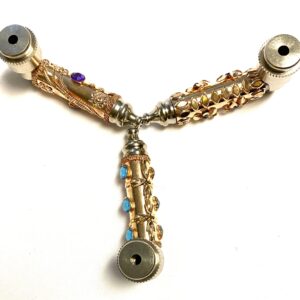 GOLD METAL PIPE WITH BEADS
