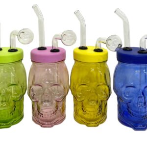 SKULL COLOR GLASS WATER PIPE