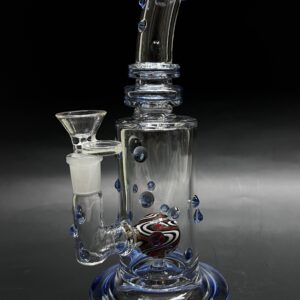 Droplets Bent Neck Cone Bowl Shiny Glass Water Pipe