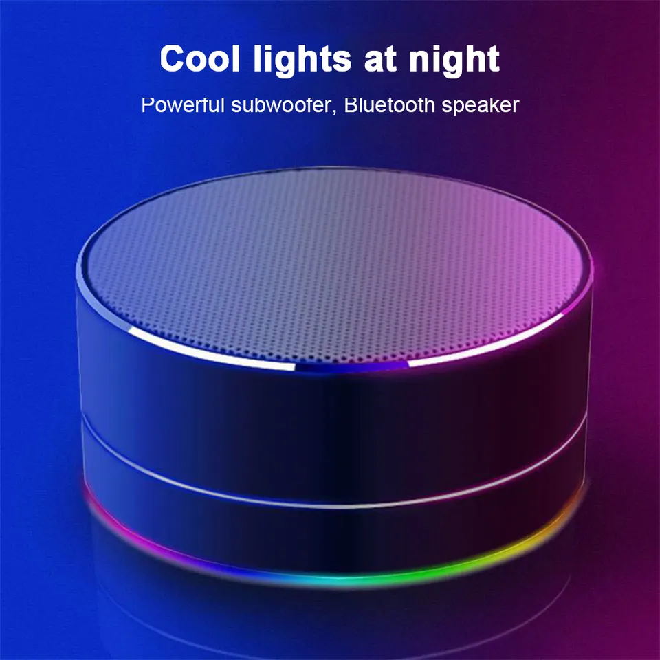 400mAh Metal Wireless Aux Flash Drive TF Pocket Speaker Light Colorful Audionic