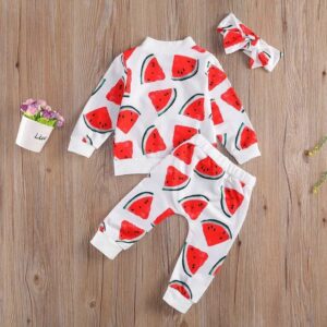 Children’s Clothing Wholesale Watermelon Coat Vests Pants Suit With Head Flower