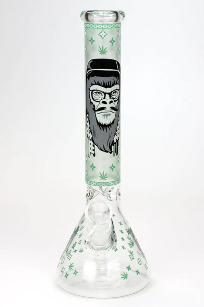 Gorilla glass water bong-Glow in the dark – Mile High Glass Pipes  083