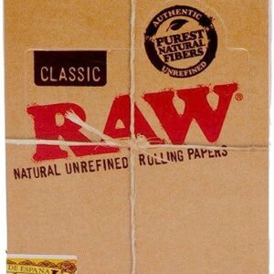 Raw Classic 1 1/2 Size Rolling Paper, 33 Count (Pack of 25)