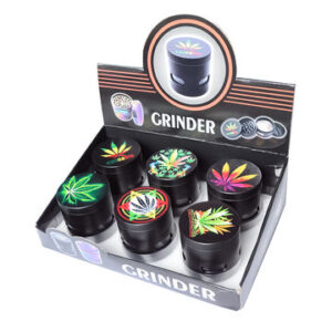 customized patterns top colorful printing herb grinder with side window 6 per box