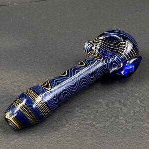 Blue & yellow Stripes Plain Hand Pipe