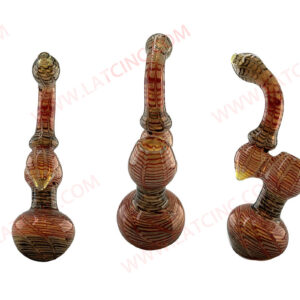 BB23 – 8” LARGE BUBBLER WITH COLOR PATTERN DESIGN OUTSIDE