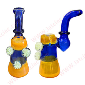 BB37 – 6” bubbler with green flower marbles