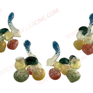 BB3C7 – 6” LARGE  3 CHAMBERS BUBBLER WITH COLORFUL BALL INSIDE