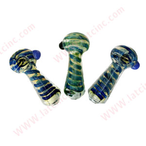 HP499 – 4” HAND PIPE WITH 1 MARBLE ON HEAD AND DIAGONAL LINES