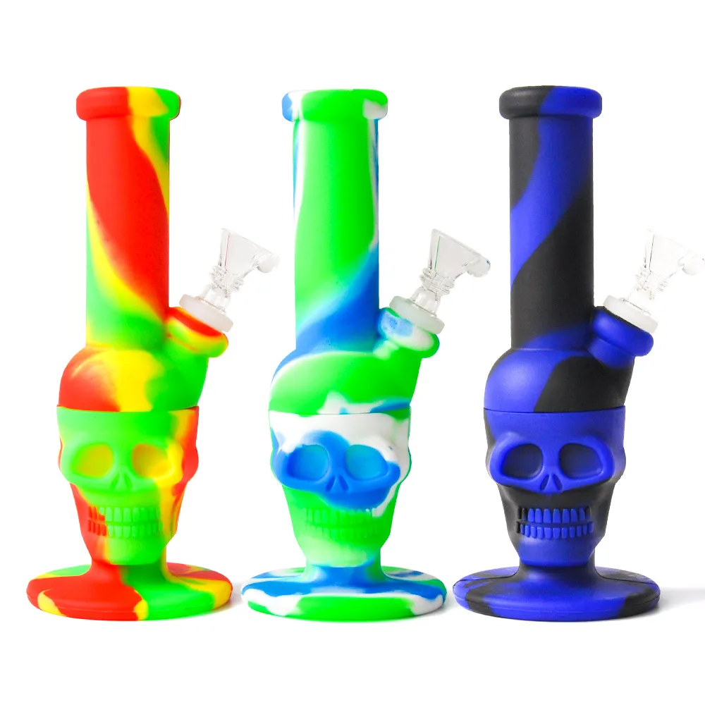 8” Skull Silicone water pipe