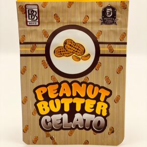 50 Backpack Boyz Peanut Butter Gelato 3.5-gram empty Mylar bags.