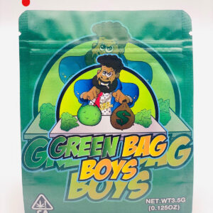 50 Green Bag Boys 3.5-gram empty Mylar bags