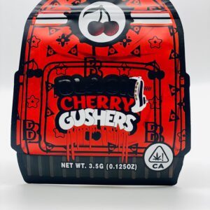 50 Cherry Gushers 3.5-gram empty Mylar bags.