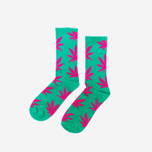 Pink Cannabis Leaf Socks