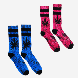 Cannabis Leaf Print Berry Socks