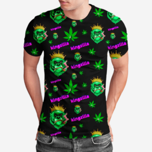 [5 Units] Kingzilla Cannabis Leaf Black Short Sleeve T-Shirt Pack